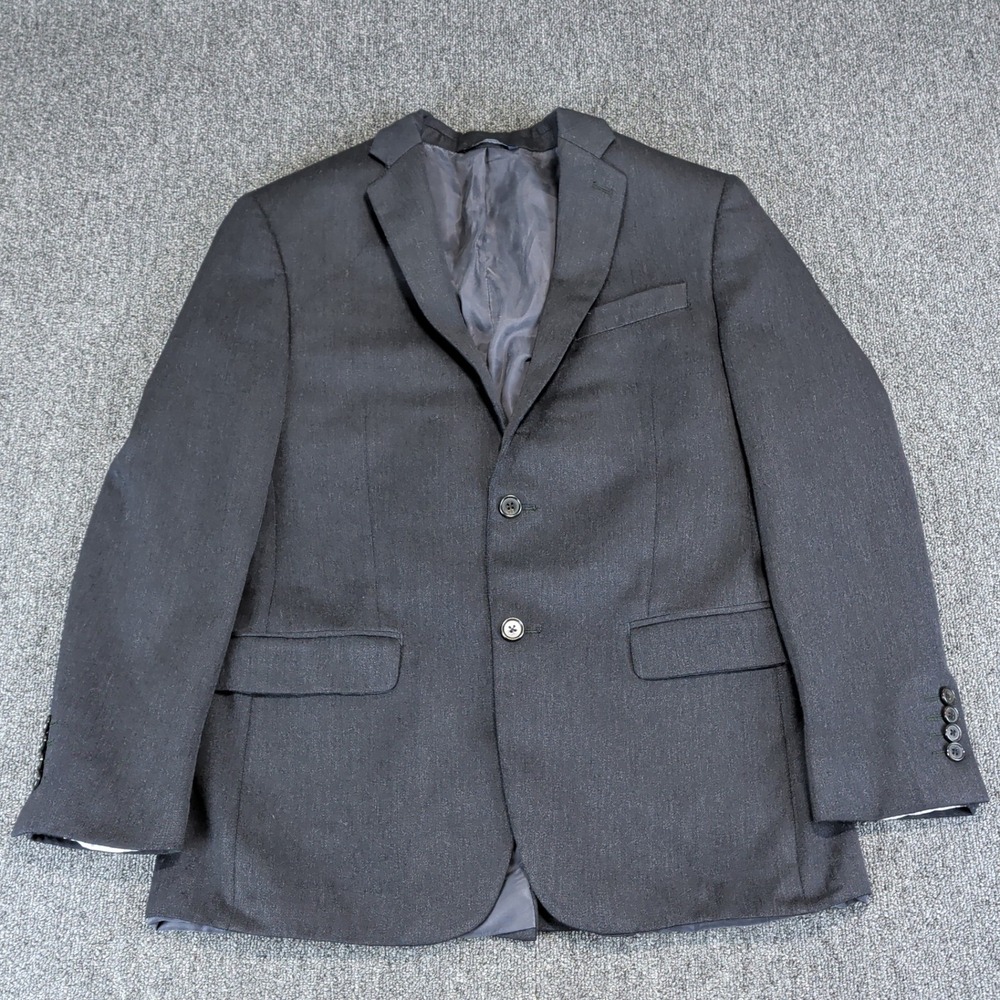 Ralph Lauren Vintage 90s Wool Blazer Men 40R Charcoal Gray Made in Canada Suit — photo 3